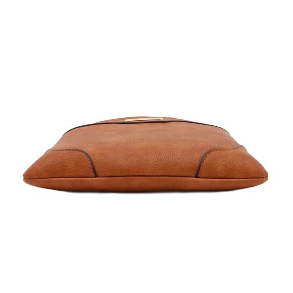 Medium Size Solid Modern Classic Crossbody Bag With Gold Plate Dark :'D - Picture 5 of 7